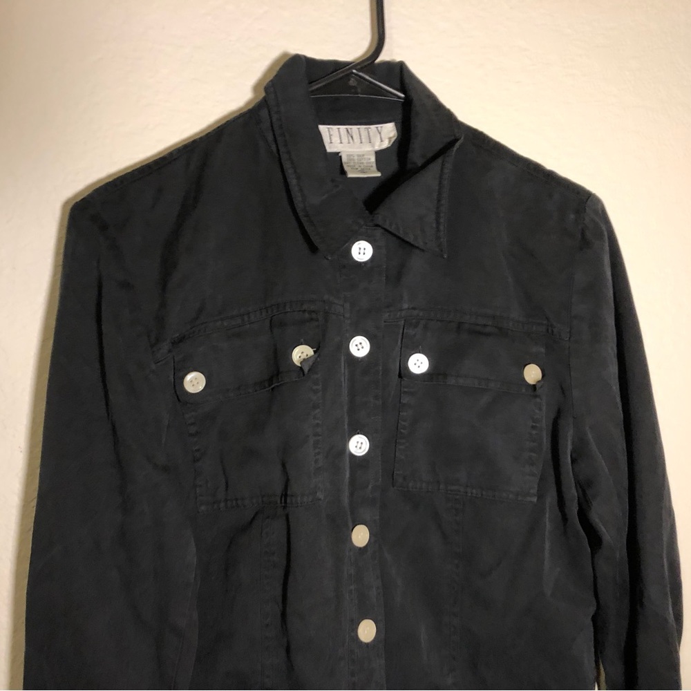 Silk Button Down Top - image 4